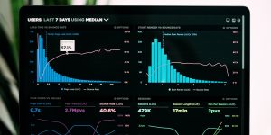 Financial data visualization representing AI inference cost management and corporate budgeting.