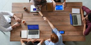 Human collaboration in a modern office setting