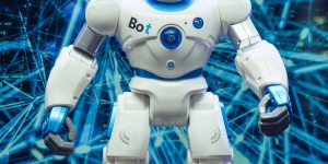 A white humanoid robot sitting in a lotus meditation pose, representing the Sanity Architect concept in 2026.